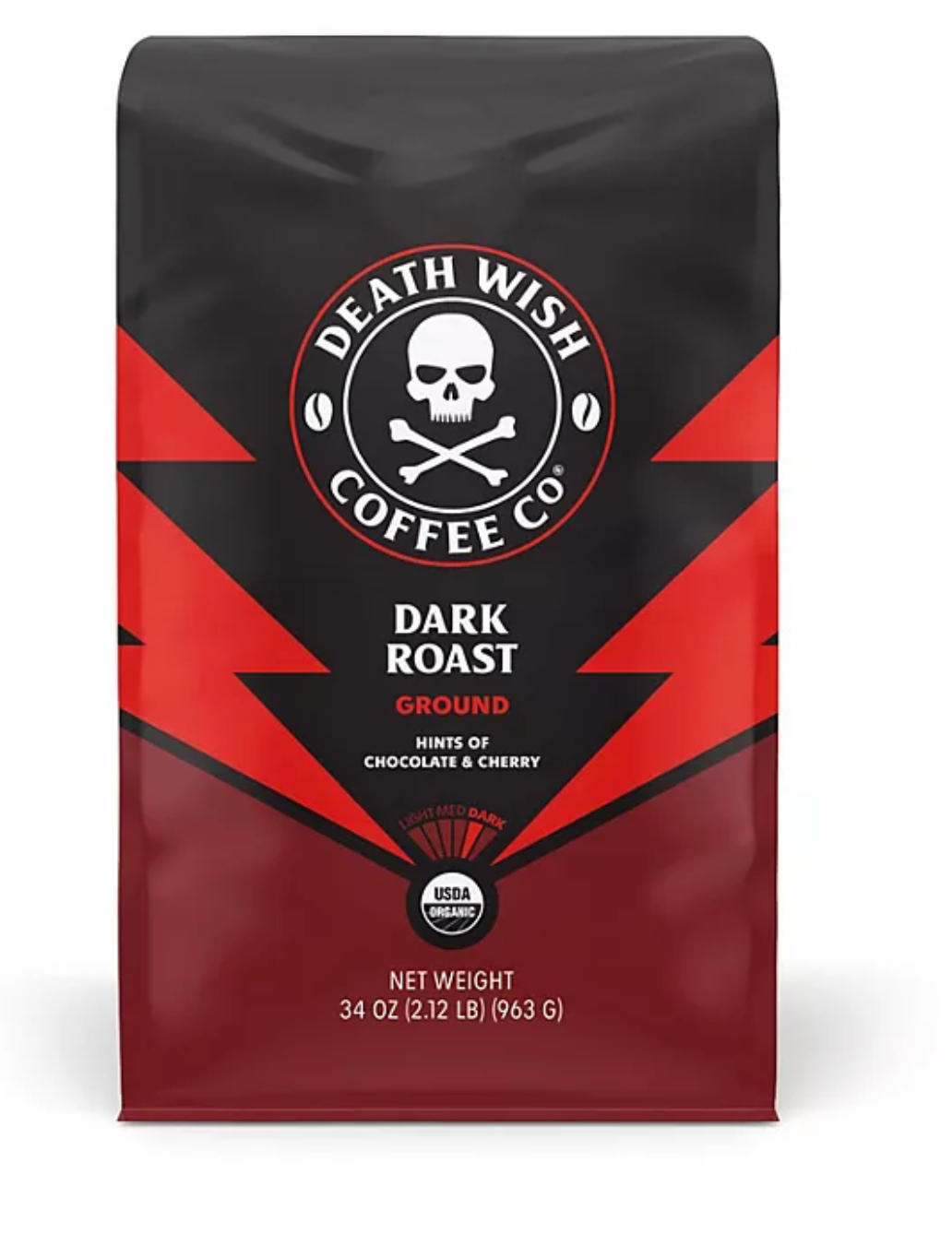 Death Wish Dark Roast Ground Coffee 34 oz.