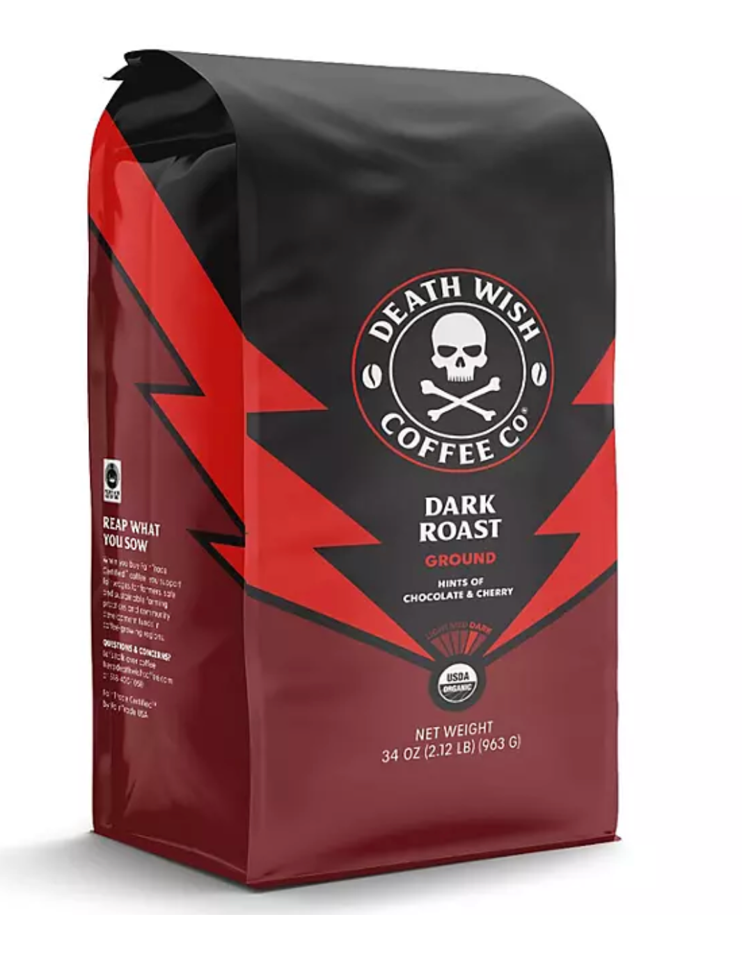 Death Wish Dark Roast Ground Coffee 34 oz.