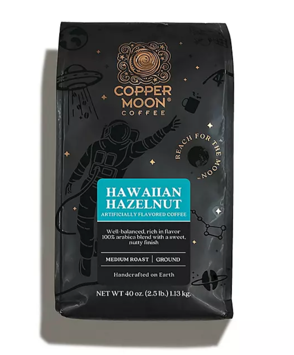 Copper Moon World Medium Roast Ground Coffee, Hawaiian Hazelnut, 40 oz.