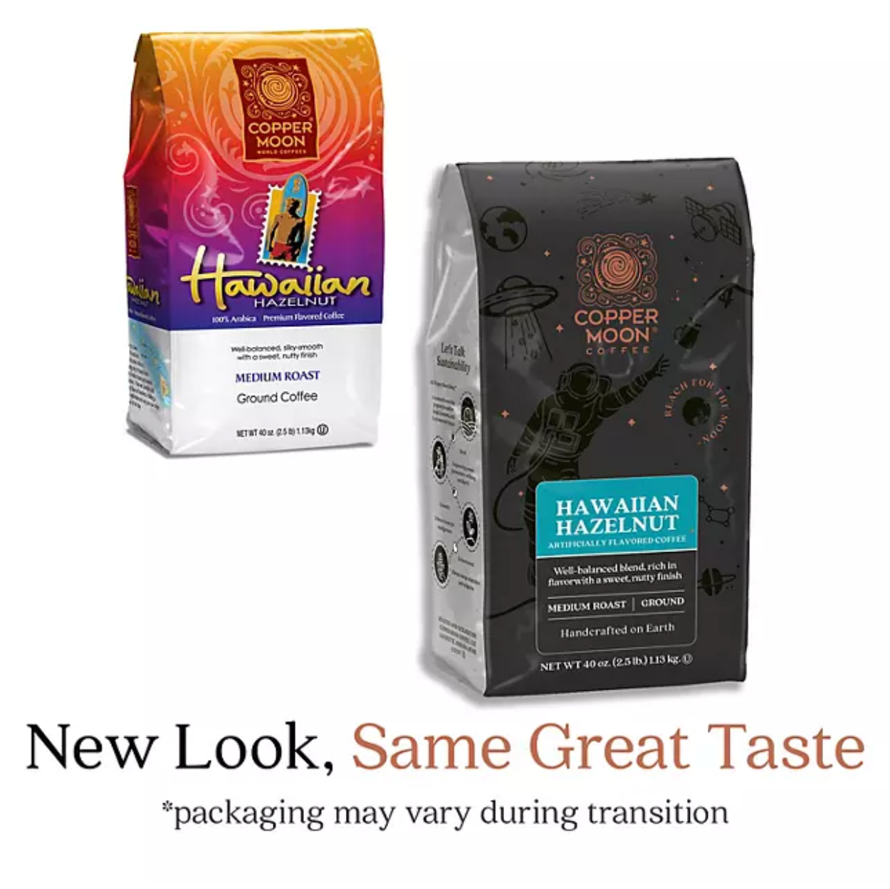 Copper Moon World Medium Roast Ground Coffee, Hawaiian Hazelnut, 40 oz.