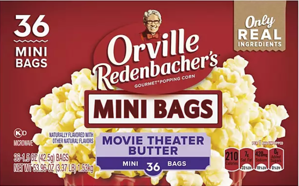 Orville Redenbacher's Movie Butter Microwave Popcorn, Mini Bags, 1.5 oz., 36 pk.