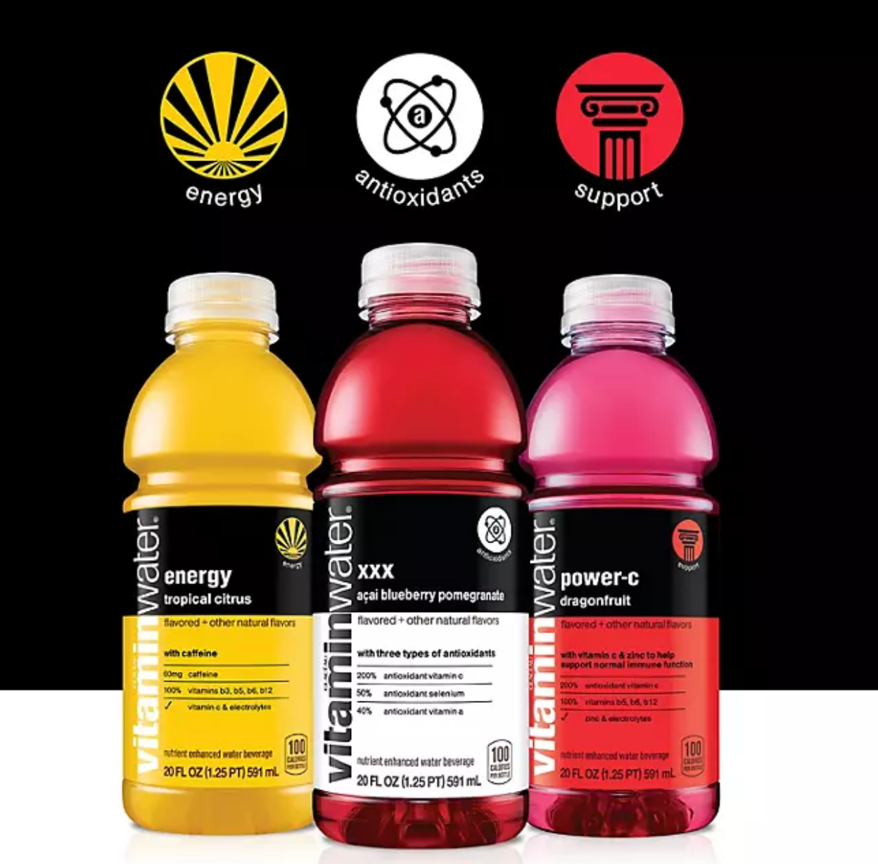 Glaceau Vitaminwater Variety Pack 20 fl. oz., 20 pk.