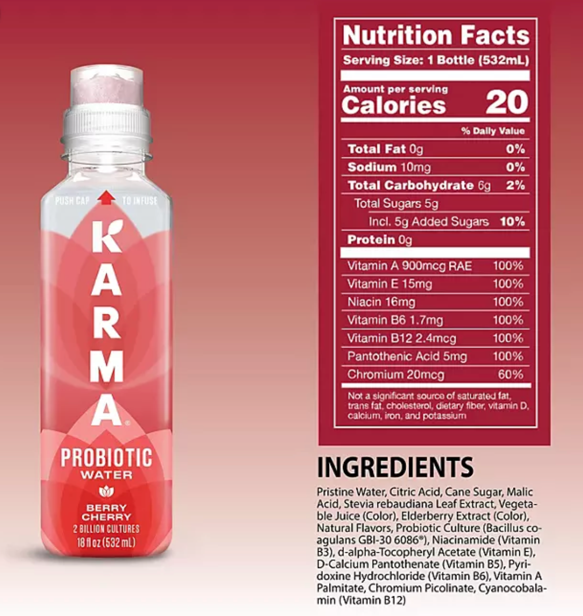 Karma Probiotic Water Variety Pack 18 fl. oz. 12 pk.