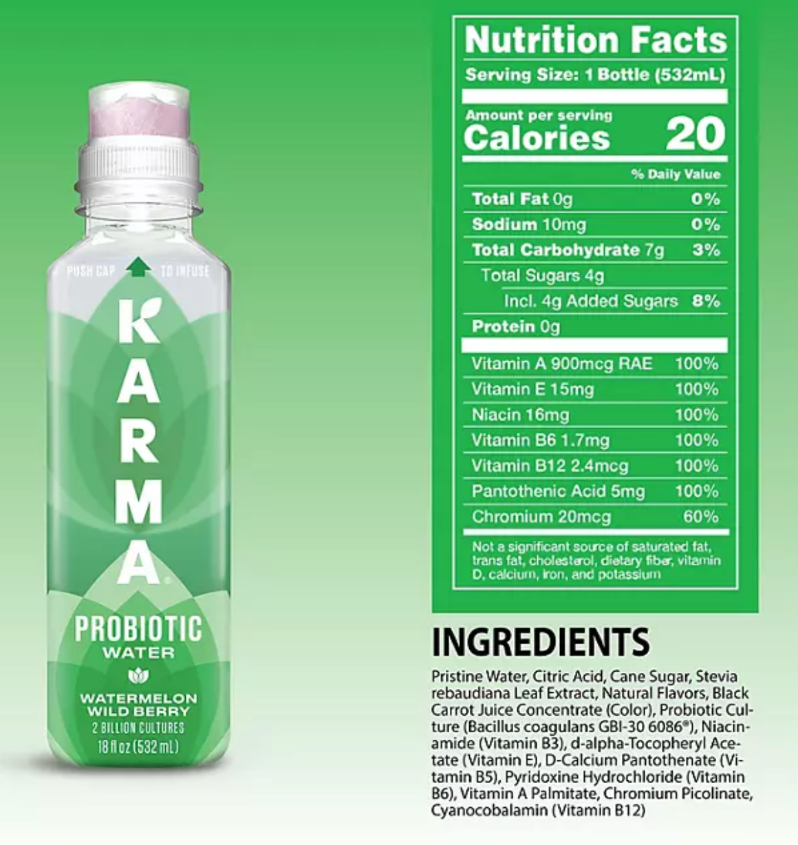 Karma Probiotic Water Variety Pack 18 fl. oz. 12 pk.