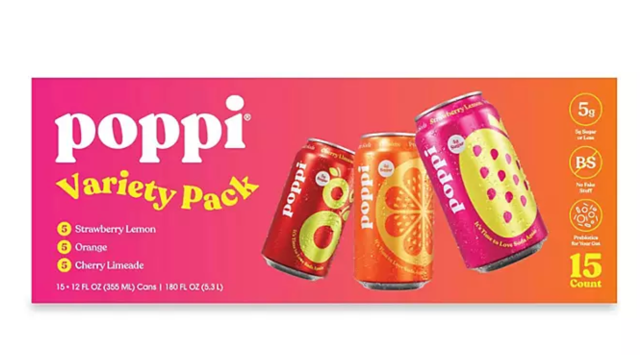 poppi Prebiotic Soda Fruit Variety Pack 12 fl. oz., 15 pk.