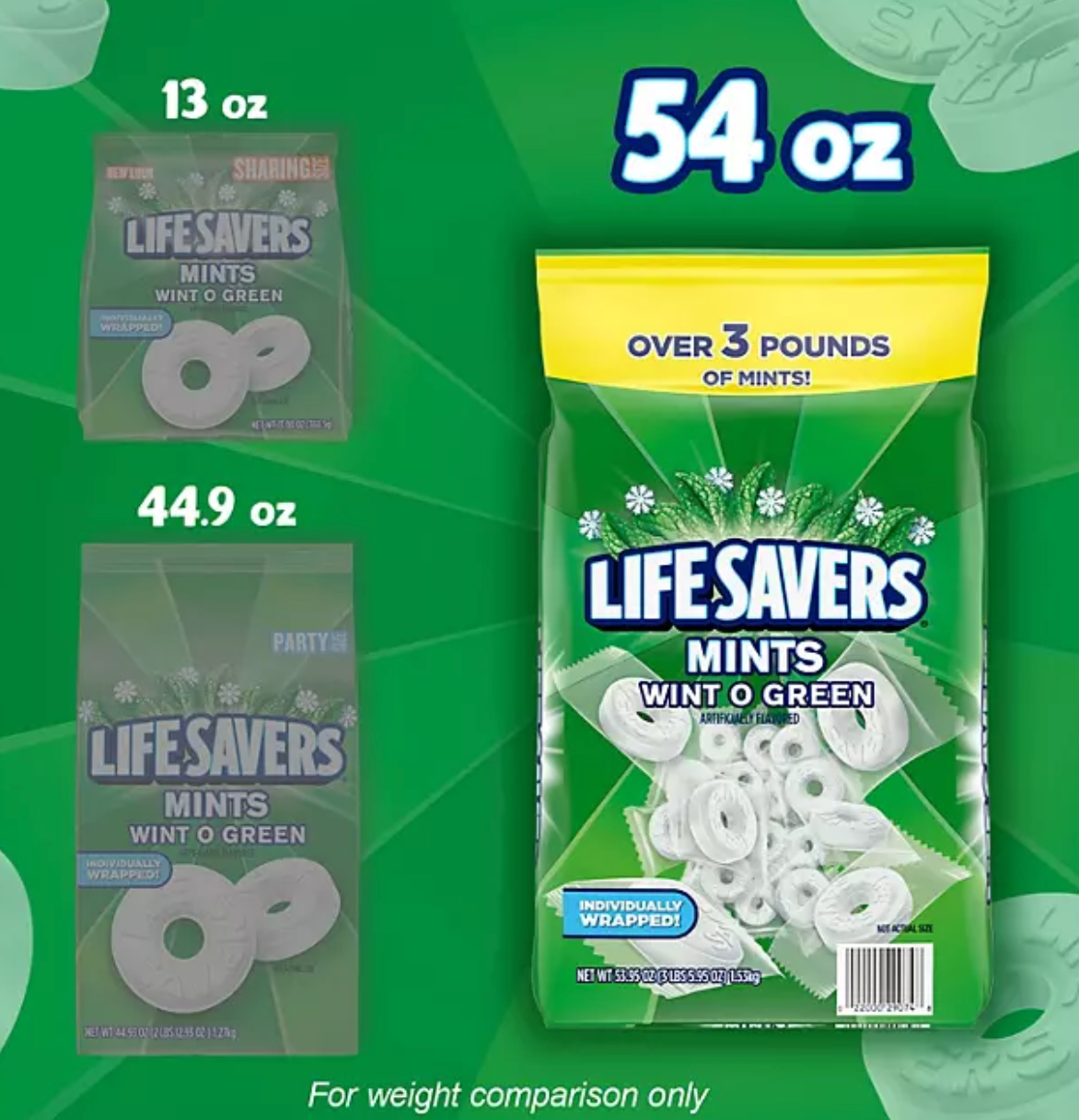 Life Savers Wint-O-Green Mints Hard Candy, 3 lbs.