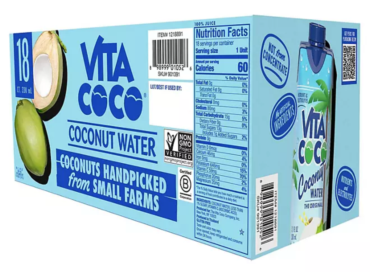 Vita Coco Coconut Water 11.1 fl. oz., 18 pk.