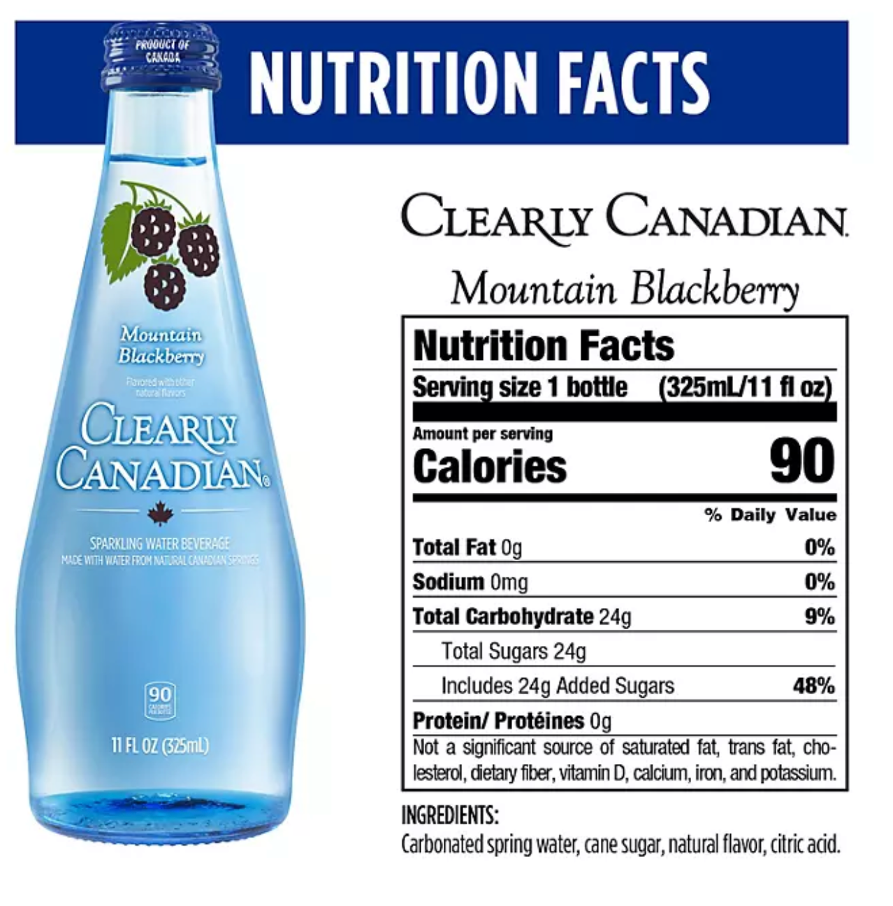 Clearly Canadian Variety Pack Sparkling Water, 11 fl. oz., 12 pk.