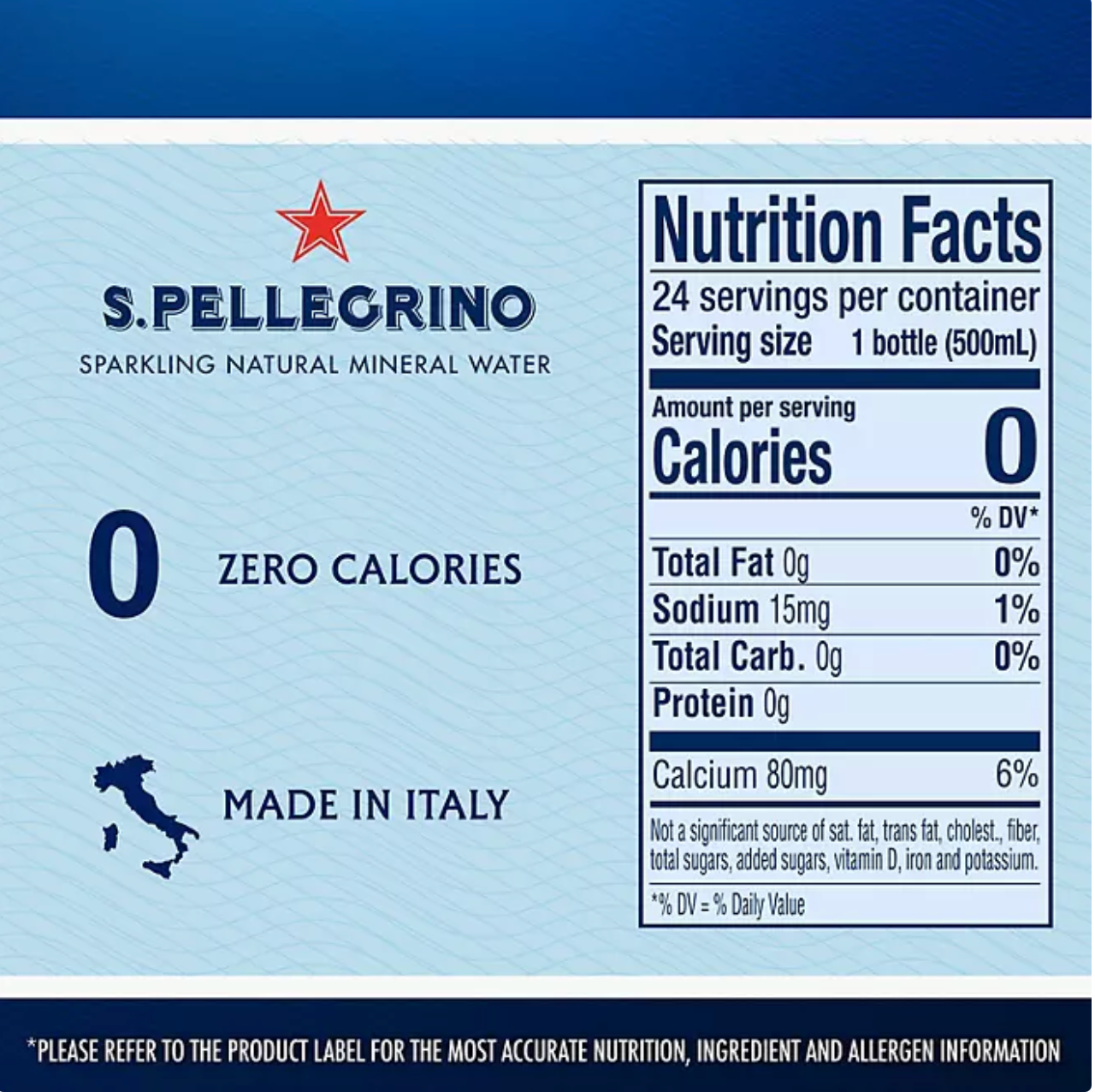 S.Pellegrino Sparkling Natural Mineral Water 16.9 fl. oz., 24 pk.