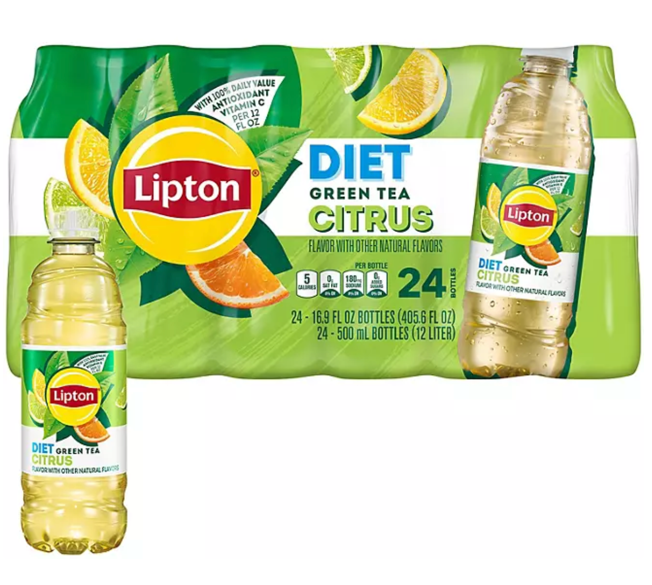 Lipton Diet Green Tea Citrus Iced Tea, 16.9 fl. oz., 24 pk.