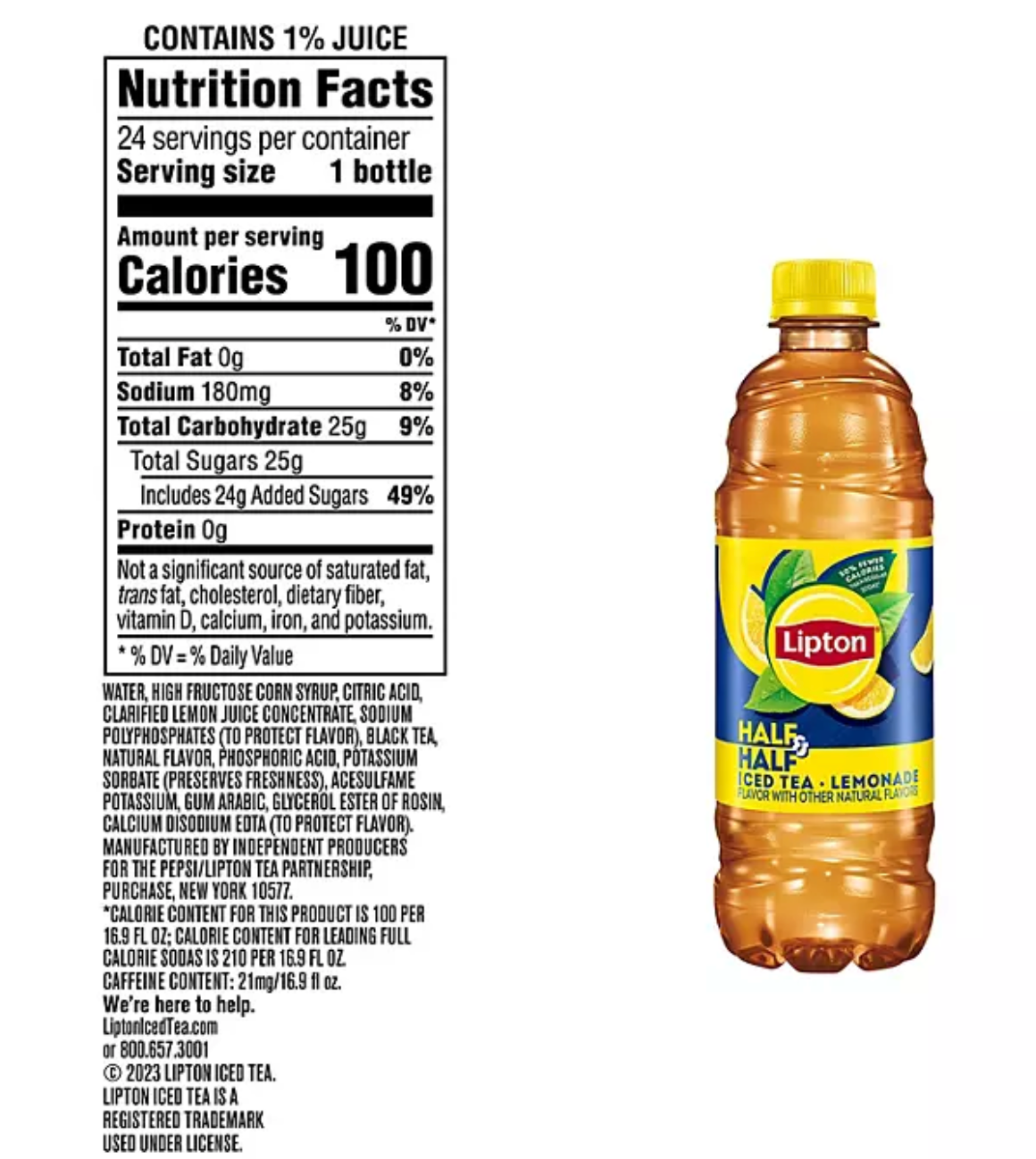 Lipton Half and Half Iced Tea and Lemonade 16.9 fl. oz., 24 pk.