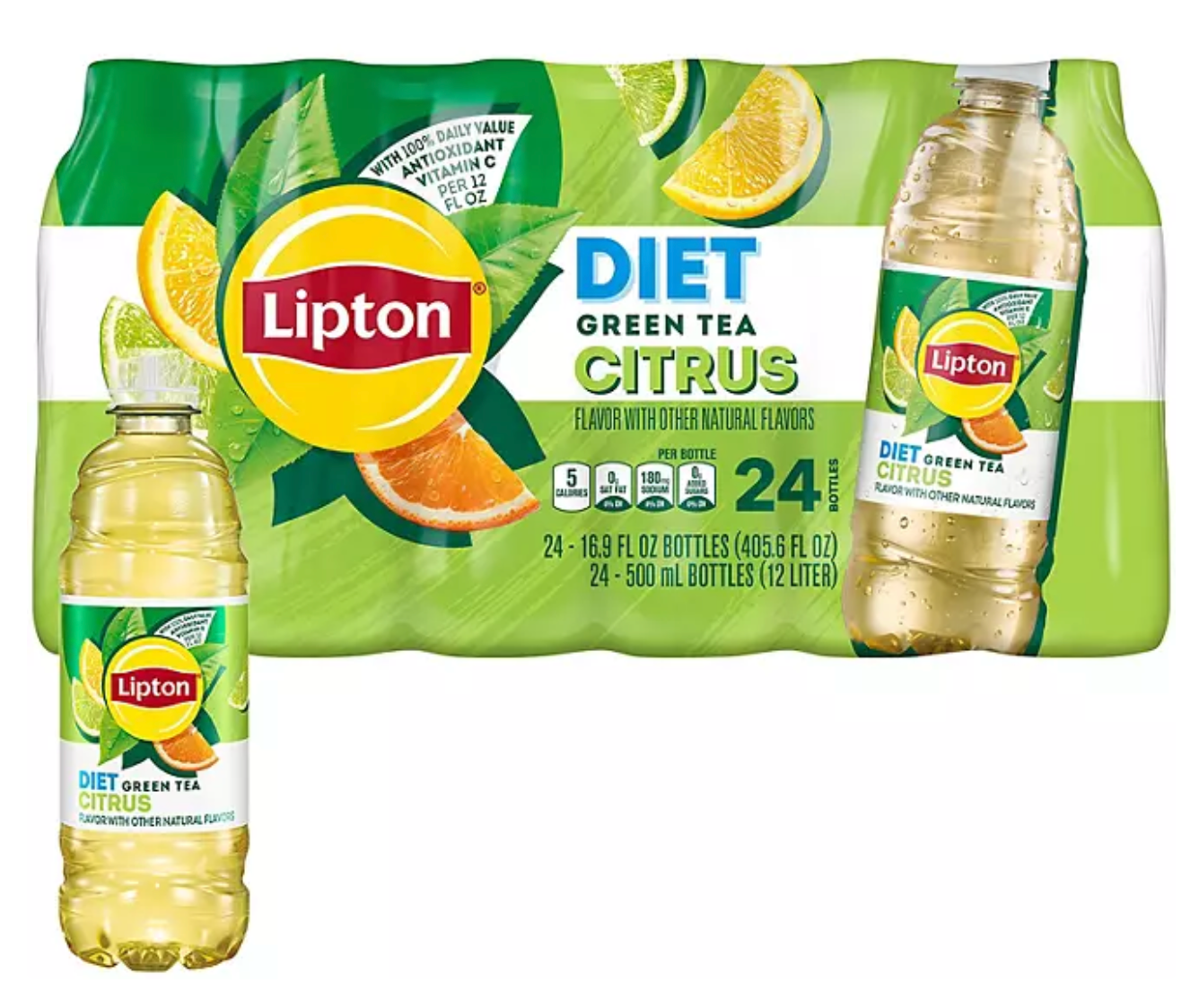 Lipton Diet Green Tea Citrus Iced Tea, 16.9 fl. oz., 24 pk.