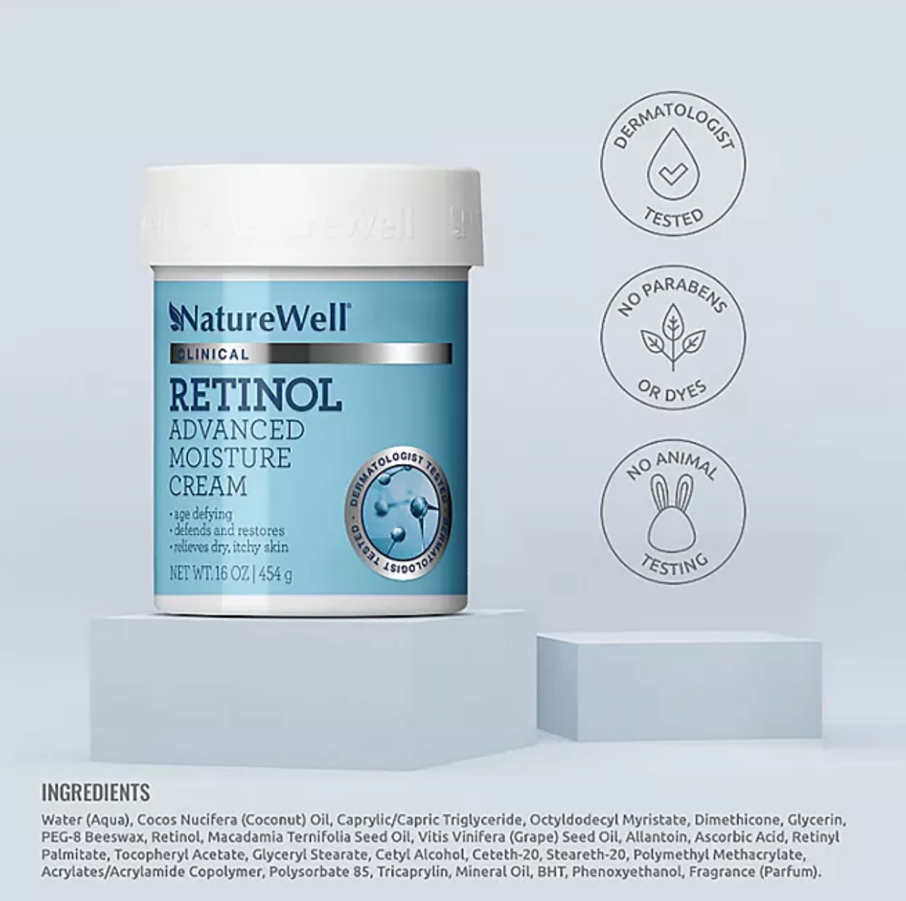 NatureWell Clinical Retinol Advanced Moisture Cream, 16 oz.