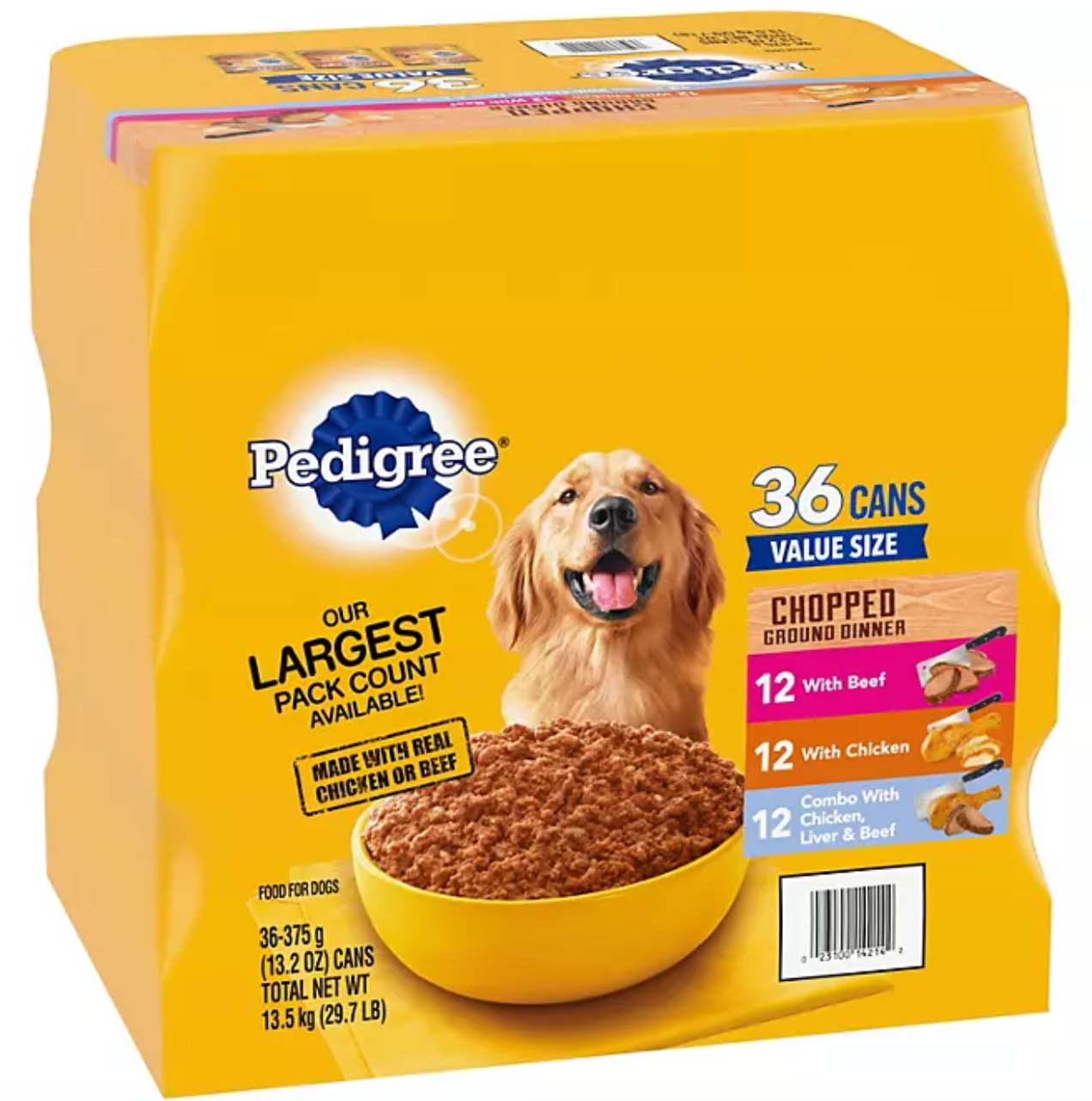 Pedigree Chopped Ground Dinner, Variety Pack, 13.2 oz., 36 ct.