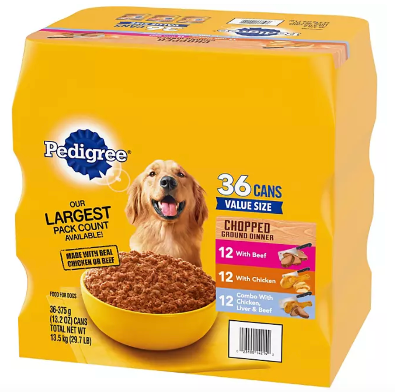 Pedigree Chopped Ground Dinner, Variety Pack, 13.2 oz., 36 ct.