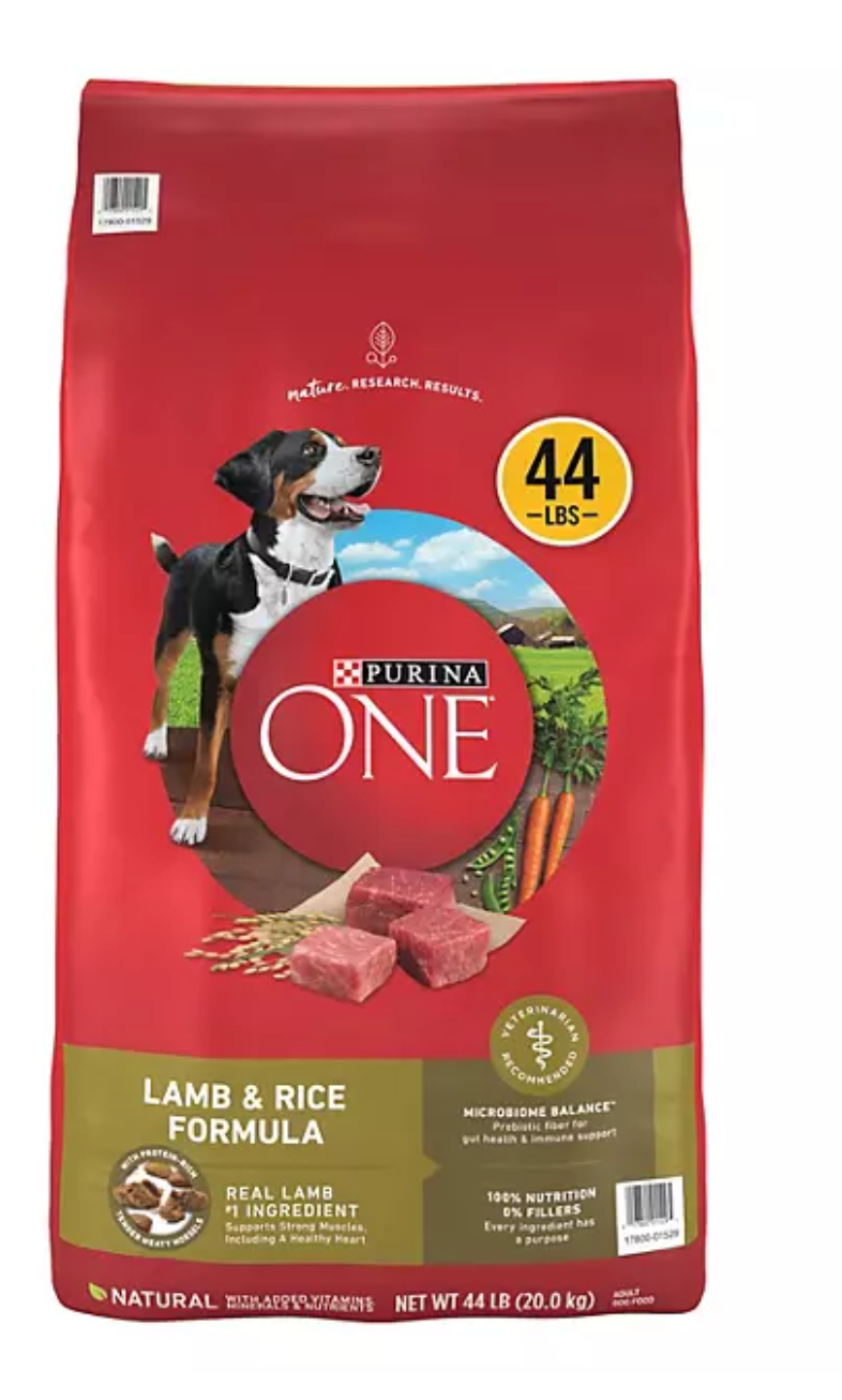 Purina ONE SmartBlend Natural Lamb and Rice, Adult Dry Dog Food, 44 lbs.