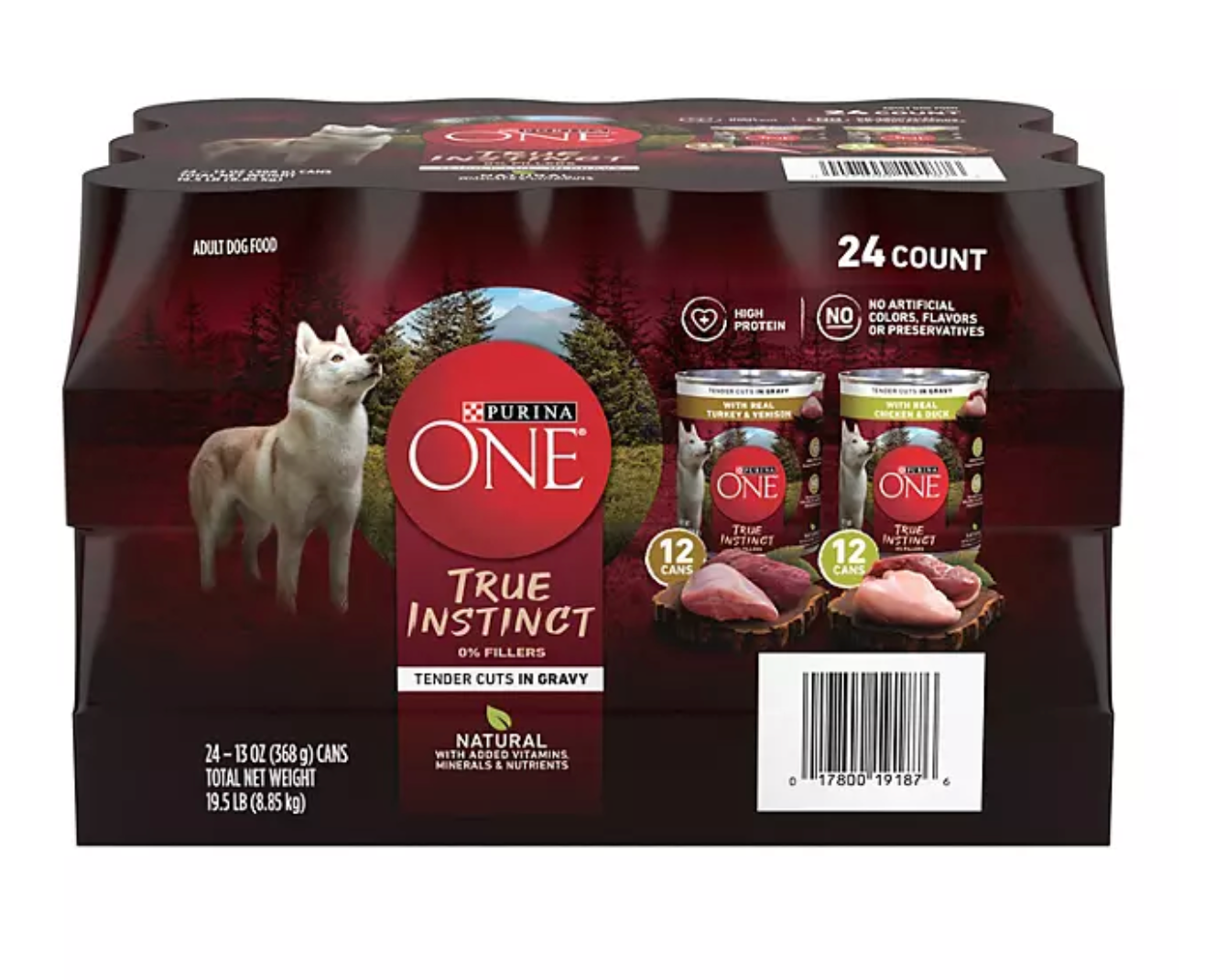 Purina ONE Natural True Instinct Variety Pack, Adult Wet Dog Food, 13 oz., 24 ct