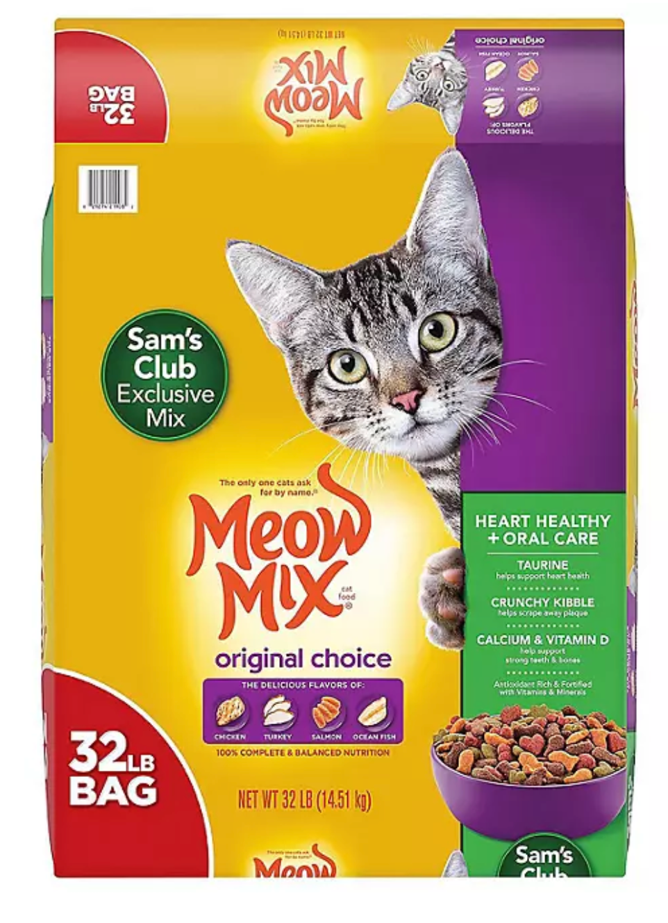 Meow Mix Original Choice Dry Cat Food, Heart Healthy & Oral Care Formula 32 lbs.