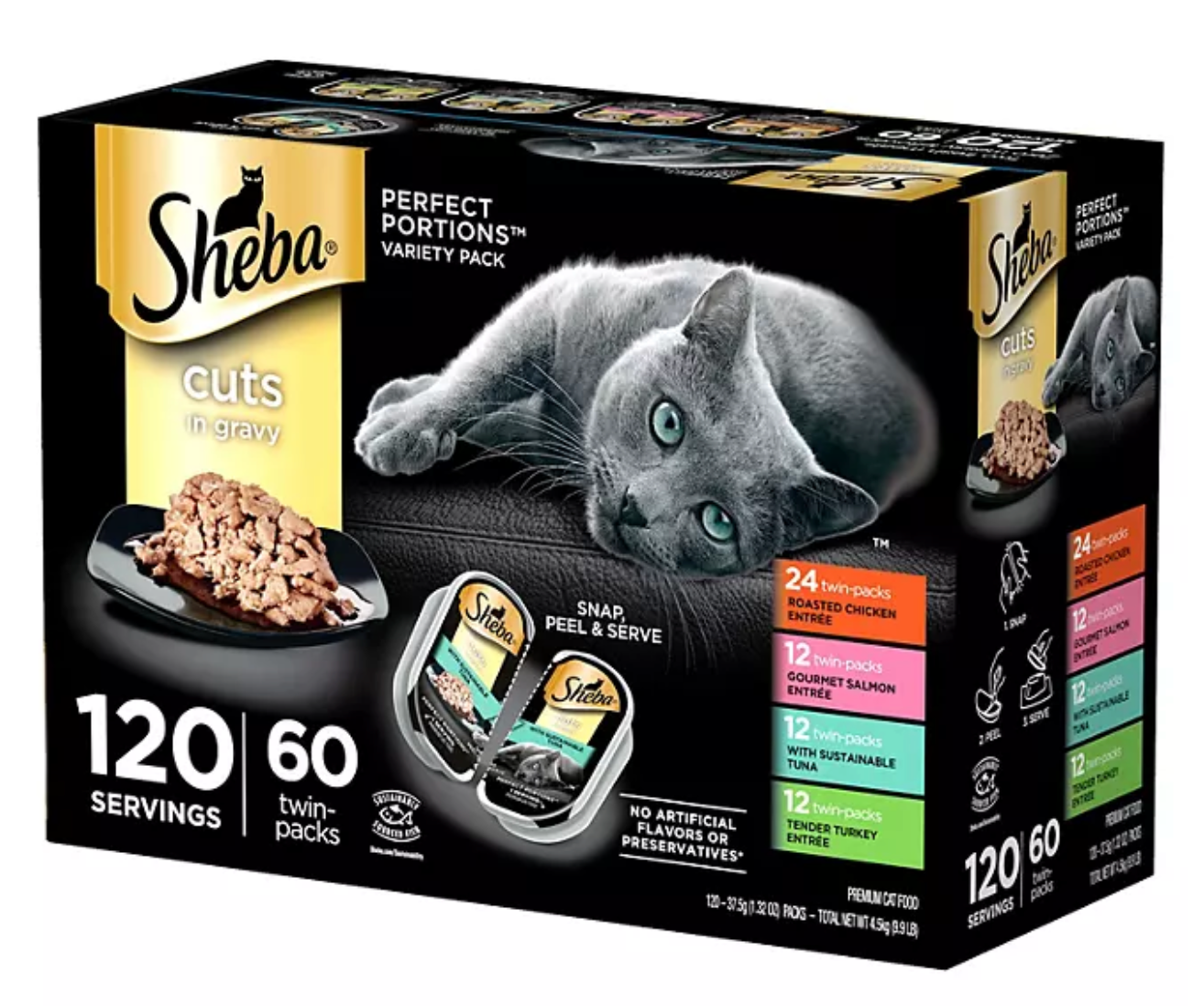 Sheba Perfect Portions Wet Cat Food Trays, Variety Pack 60 ct., 2.6 oz.