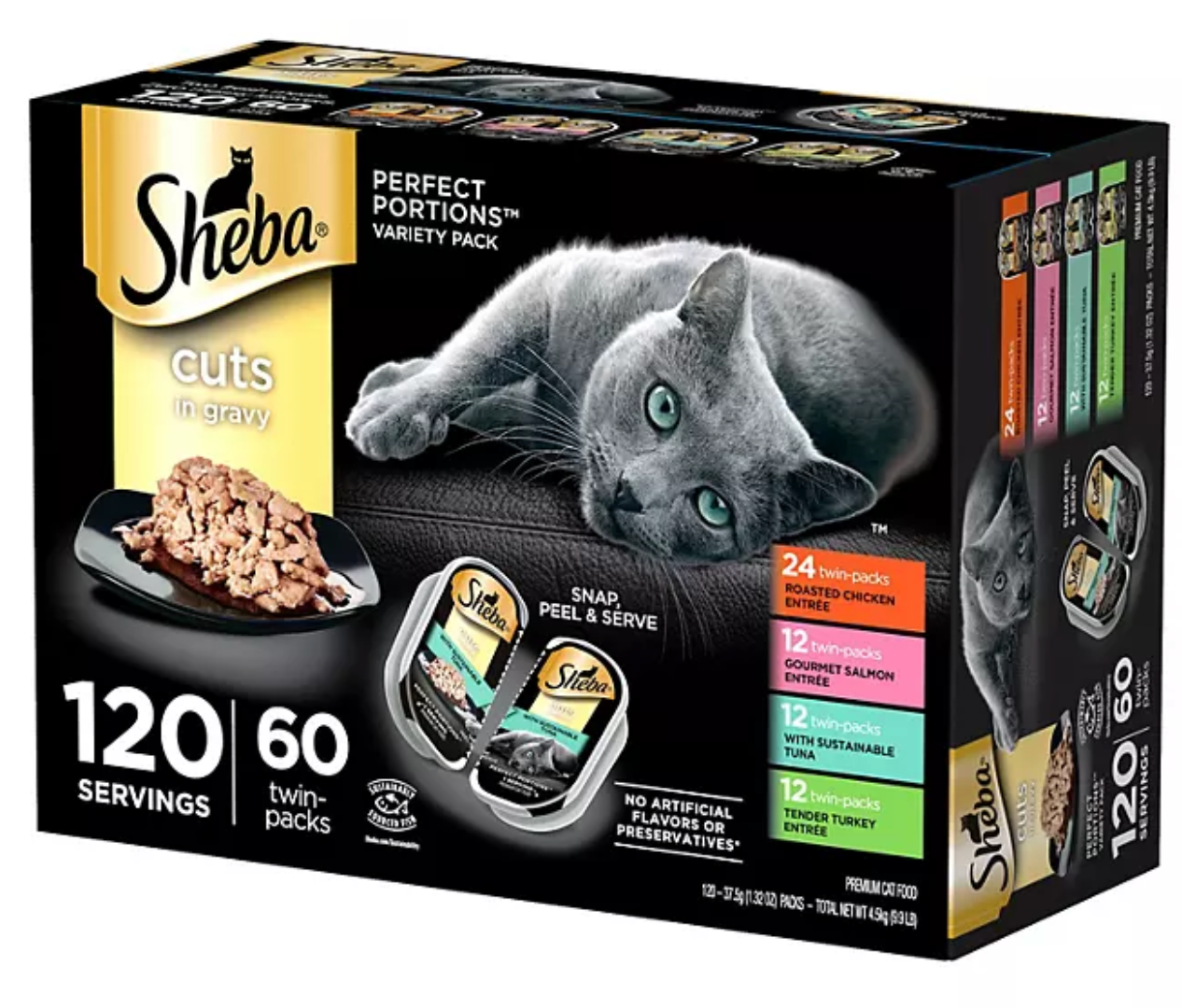 Sheba Perfect Portions Wet Cat Food Trays, Variety Pack 60 ct., 2.6 oz.