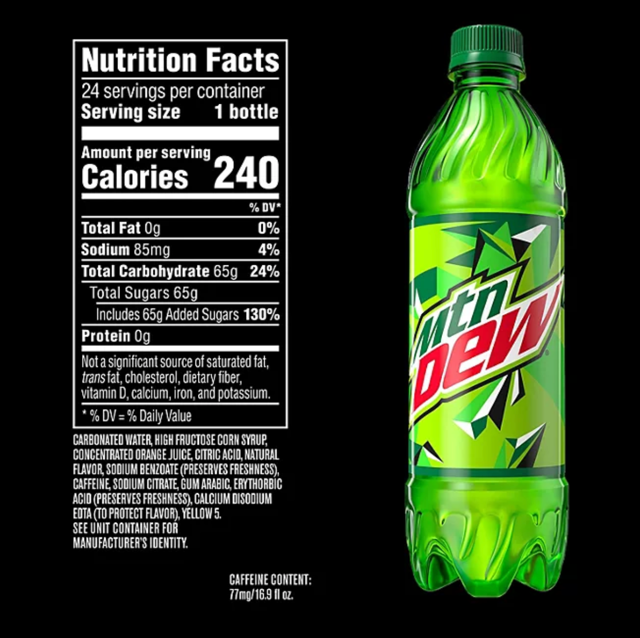 Mountain Dew Soda 16.9 fl. oz., 24 pk.