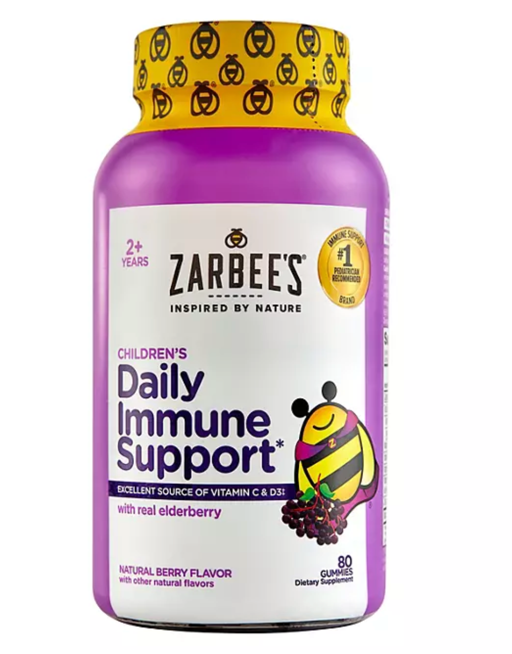 Zarbee's Naturals Children's Elderberry Immune Support Gummies, Natural Berry, 80 ct.