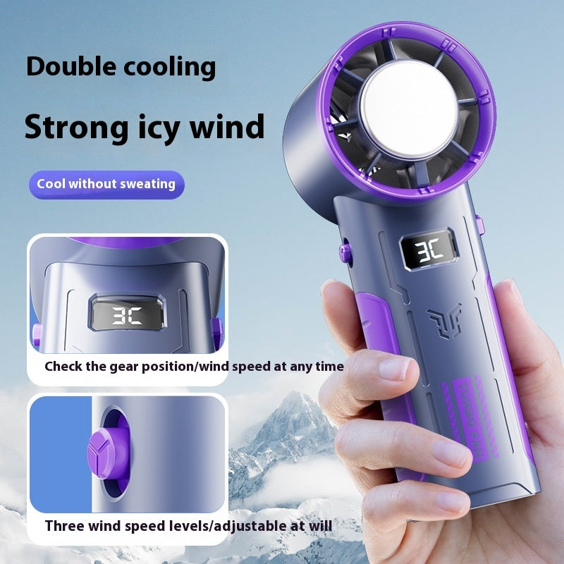 Handheld Ice Cooling Turbine Fan Mini Convenient Wind